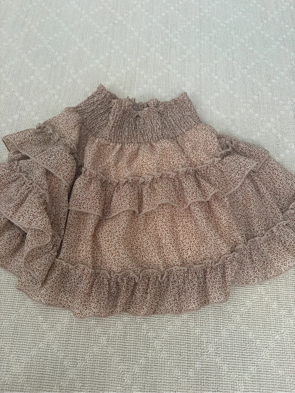 Altar'd State Taupe Leopard Ruffle Mini Skirt - Picture 1 of 2